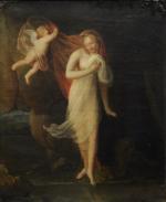 École FRANÇAISE vers 1820.Vénus au bain.Toile.55 x 46 cm.Cadre en...