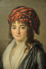 Attribué à Marie Victoire LEMOINE (1754-1820)Jeune fille au turban rouge...