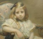 Albert BESNARD (1849-1934)Portrait de mademoiselle Jeanne Gay-Lussac.Pastel.60 x 48,5 cm.Signé...