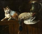 Attribué à Claude François DESPORTES (1695-1774)Épagneul gardant un lièvre et...
