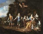 Jan WEENIX (1642 -1719). Portrait des dix enfants de Conrad...