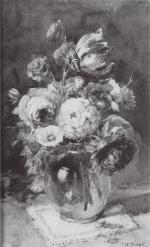 PINOT Albert (1875-1962). Bouquet de fleurs champêtres. Paire d'aquarelles. Signées....