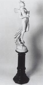 ANDREINI F. Zéphir en marbre blanc de navarre. Signé sur...