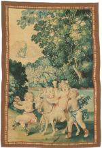 Belle TAPISSERIE DES FLANDRES, XVIIIème siècle. "La fête de Bacchus"....