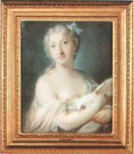 CARRIERA Rosalba (1675-1757) : Jeune fille à la colombe -...