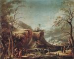Jean-Baptiste-Charles CLAUDOT (Badonviller 1733 -Nancy 1805) 
Paysage d'hiver avec des...