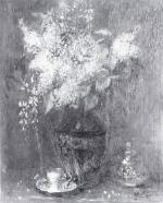 MONTÉZIN Pierre-Eugène (1874-1946) 
Le vase au bouquet de lilas. 
Huile...