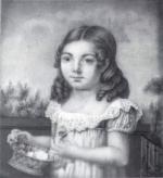 Belle MINIATURE rectangulaire datée 1816, représentant une jeune fille aux...