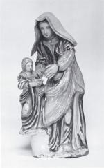 MOUSTIERS (?) : superbe et rare groupe représentant sainte Anne...