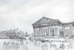 SCHMIDT (XIXe siècle) : 
Le Palais-Bourbon. 
Dessin à l'encre et...