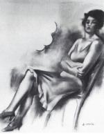 LHOTE André (1882-1962) : 
La Robe rose. 
Pastel, signé en...