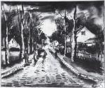 VLAMINCK Maurice (1876-1958) : 
Après l'orage (près de Pontoise). 
Lithographie...