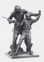 GAUDEZ (1845-1902) : 
Important GROUPE en bronze patiné : La...