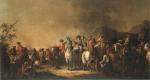 Georg Philipp RUGENDAS (Augsburg 1666-1742). La halte de la cavalerie....