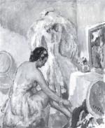 COSSON Marcel (1878-1956). Femme s'habillant. Huile sur toile, signée en...