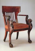 Important FAUTEUIL de CABINET, dit fauteuil «en hémicycle », en...
