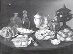 Claude-Joseph FRAICHOT (Besançon, 1732-1803). 
Buffet d'huîtres, coquillages et écrevisses. Pots...