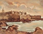 Émile-Othon FRIESZ (1879-1949). Saint-Malo, les remparts, la mer. 
Huile sur...