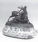 MÈNE Pierre Jules (1810-1879). Chasse au cerf (cerf attaqué par...