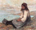 BELLEMONT Léon (1866-1961). 
«Au bord de la mer ». 
Huile...