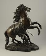 d'après Guillaume I COUSTOU (1677-1746) Les chevaux de Marly.Deux bronzes...