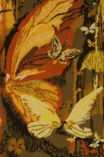 Hervé LELONG (1937), d'après"Papillonnière".Tapisserie en laine.93 x 166 cm.Facture d'achat...
