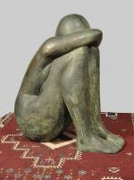 Patrice RUILLARD (né en 1951)."Femme à la natte".Bronze, signé et...