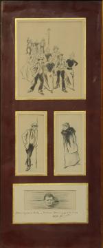 Théophile Alexandre STEINLEN (1859-1923) et Aristide BRUANT (1851-1925)3 pièces encadrées...