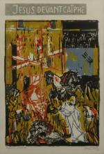 Jean BERTHOLLE (1909-1996).Jésus devant Caïphe. Lithographie en couleurs. Épreuve d'artiste,...