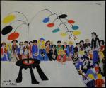 Jean-Pierre LAGRUE (Paris, 1939)"Calder et les Enfants"Toile signée et datée...