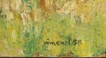 Jean VIMENET (1914-1999).Champs fleuris.Panneau signé en bas à droite et...