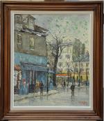 André BOYER (XXème)"Montmartre, place du Tertre et le Clairon des...