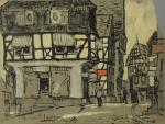 Bernard LACHÈVRE (Le Havre, 1885 - Honfleur, 1950)." Limburg".Gouache, signée...