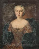 Suiveur de Louis TOCQUÉ (1696-1772) .Portrait d'une dame de qualité...