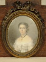 Cécile de VILLENEUVE (1824-1901).Portrait de Marie Dupin (1847-1899), mariée à...
