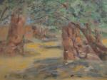 Roger André Fernand REBOUSSIN (1881-1965) Village africain.Gouache.31 x 48,5 cm.