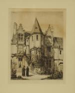 Armand QUEROY (1830-1893)Vues de Vendôme, QUATRE GRAVURES :-"Ancienne porte de...