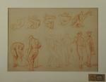 Horace VERNET (1789-1863)
Études de soldats.
Sanguine sur papier.
25 x 35 cm.

Carton...