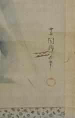 PEINTURE sur rouleau représentant un guerrier. Japon, fin XIXème. 29...