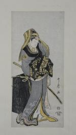 UTAMARO (1753-1806) Hosoban tate-e, "Shibai Yakusha-e", portrait en pied d'un...
