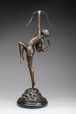 Pierre LE FAGUAYS (Rezé, 1892 - Paris, 1962)"Diane".Bronze à patine...