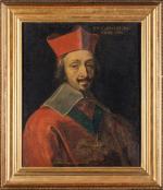 École FRANÇAISE du XVIIe.Le cardinal de Richelieu.Huile sur toile.70 x...