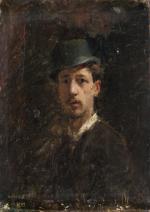 Louis PICARD (Paris, 1861 - 1940)Autoportrait présumé.Huile sur bois.Signée et...