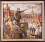 École RUSSE de la fin du XXe.Lénine haranguant la foule...