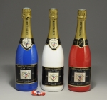CHAMPAGNE - Maison Castelane - 3 bouteilles de couleur bleue,...