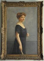 Jean de LA HOUGUE (1874-1959) Portrait de jeune femme.Huile sur...