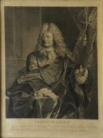 d'après Hyacinthe RIGAUD.Portrait de Nicolas de Launay.Gravure.