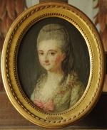 Attribué à Charles LEPEINTRE (1735-1803). Portrait de jeune femme. Toile...