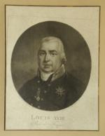 d'après H. VILLIERS.Louis XVIII. Publiée en 1814.Gravure.