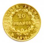 Napoléon Ier (1804-1814) 20 Francs or (tête nue) an 14...
